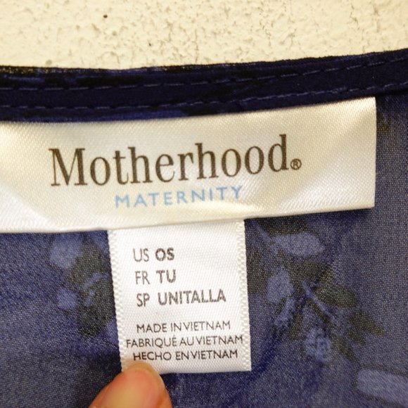 Motherhood Maternity‎ Top Womens Blue Floral Kimono Open Front Sheer - Picture 4 of 8
